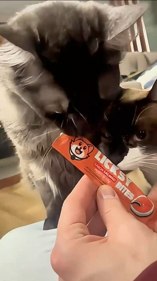 Petisco Cremoso para Gatos Licksy Bites Sabor Salmão - 3 Packs (15 unidades)