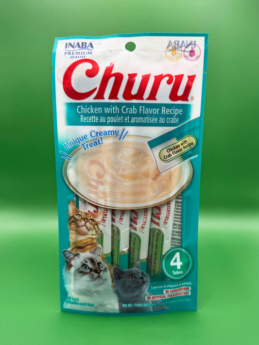 Petisco Cremoso para Gatos Churu Frango com Caranguejo - 1 Pack