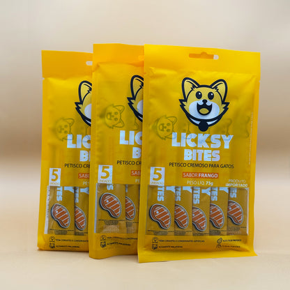 Kit Frango: 3 Licksy Frango + 3 Churu Galinha