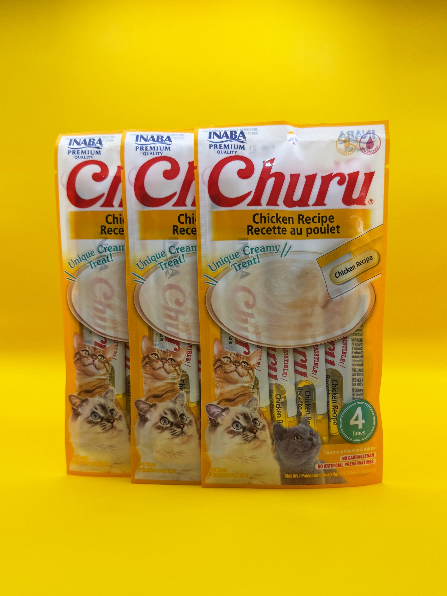 Kit Frango: 3 Licksy Frango + 3 Churu Galinha