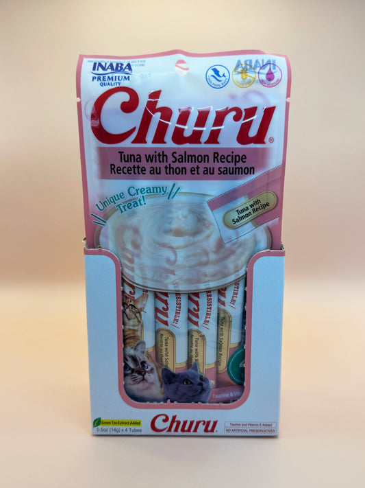Petisco Cremoso para Gatos Churu Atum com Salmão - 15 Packs