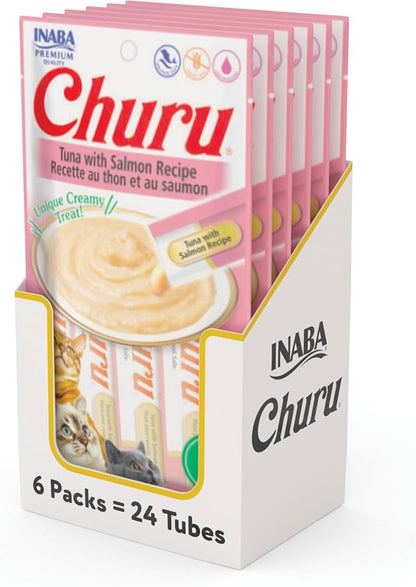 Petisco Cremoso para Gatos Churu Atum com Salmão - 15 Packs