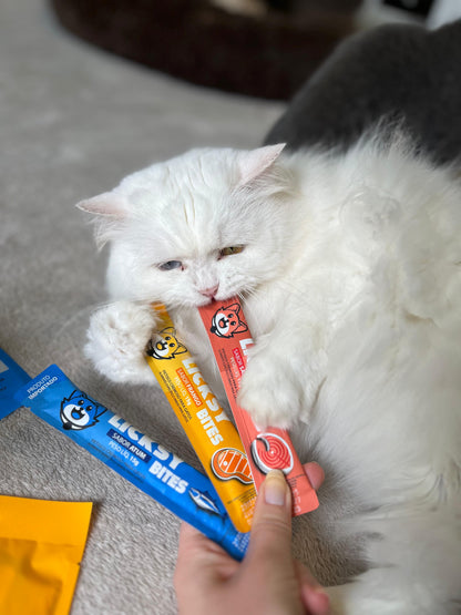 Petisco Cremoso para Gatos Licksy Bites Sabor Mix - 3 Packs (15 unidades)