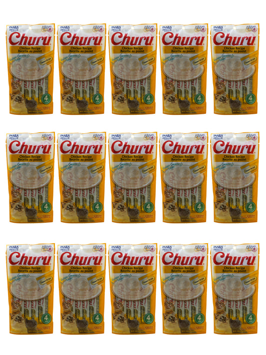 Petisco Cremoso para Gatos Churu Galinha - 15 Packs