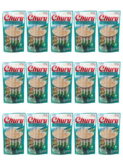 Petisco Cremoso para Gatos Churu Frango com Caranguejo - 15 packs