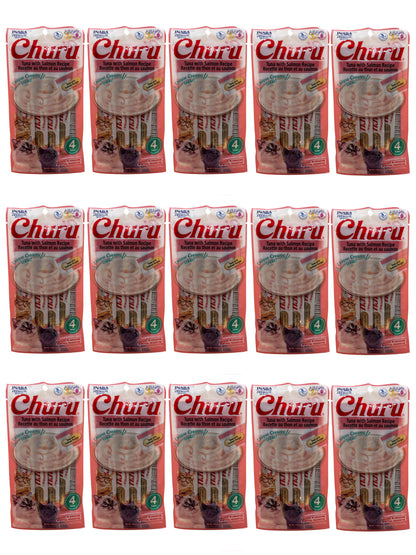 Petisco Cremoso para Gatos Churu Atum com Salmão - 15 Packs