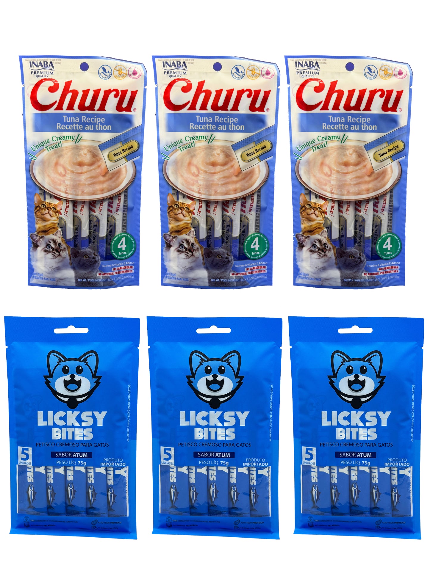 Kit Atum: 3 Licksy Atum + 3 Churu Atum