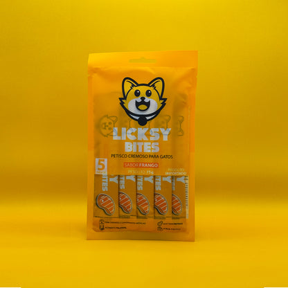 Petisco Cremoso para Gatos Licksy Bites Sabor Frango  - 1 Pack 75g (5 unidades)