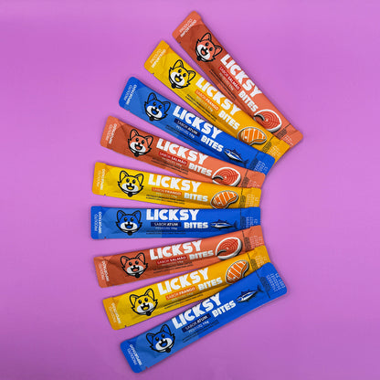 Petisco Cremoso para Gatos Licksy Bites Sabor Mix - 3 Packs (15 unidades)