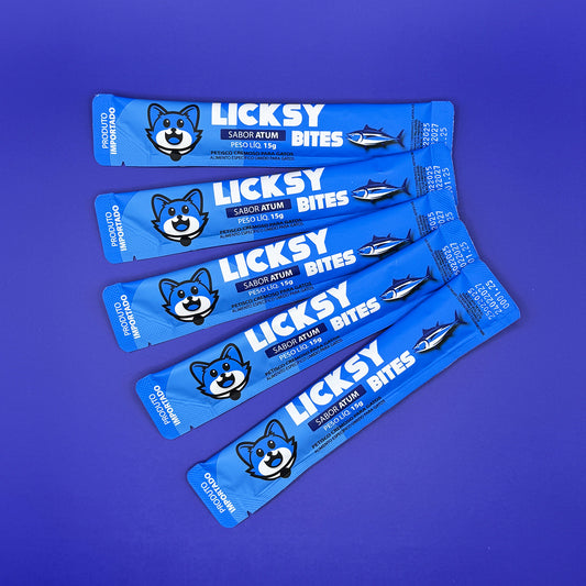 Petisco Cremoso para Gatos Licksy Bites Sabor Atum - 1 Pack 75g (5 unidades)