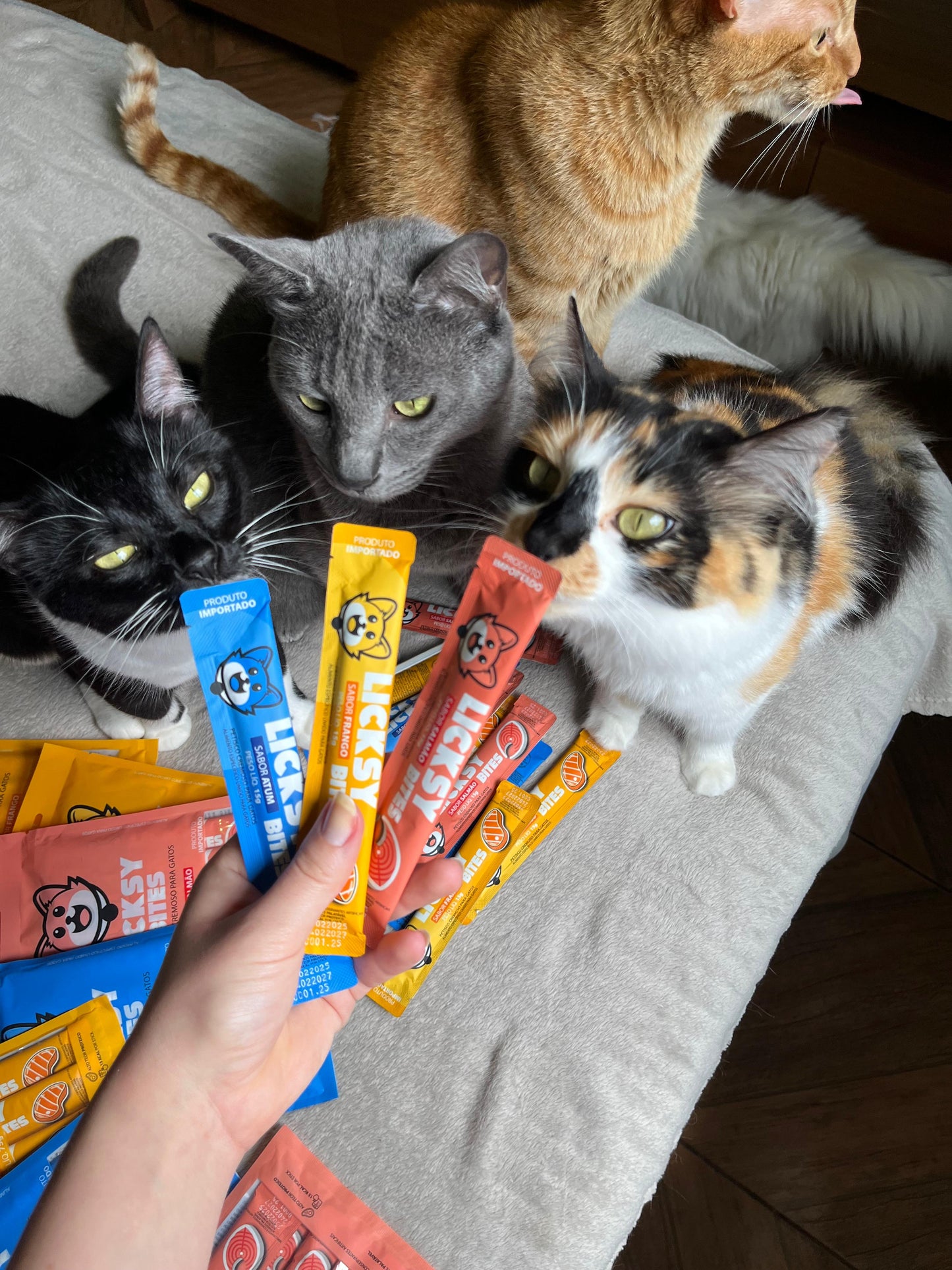 Petisco Cremoso para Gatos Licksy Bites Sabor Mix - 15 Packs (75 unidades)